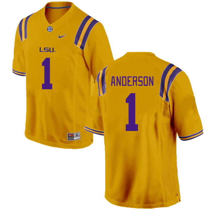 Men #1 Aaron Anderson LSU Tigers College Football Jerseys Stitched-Gold - Click Image to Close